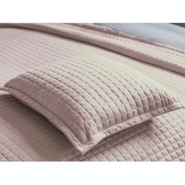 Belledorm Crompton Throw and Cushion in Powder Pink