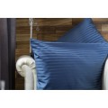Belledorm Hotel Suite Satin Stripe Navy 540 Thread Count Pillowcases