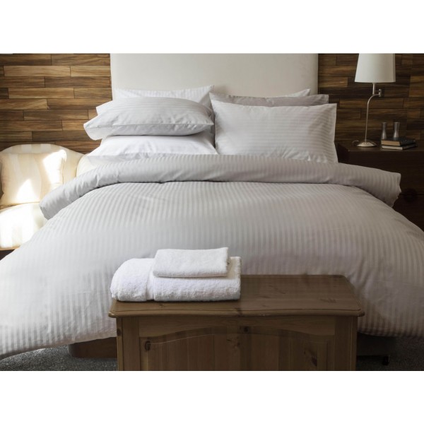 Belledorm Hotel Suite Satin Stripe Platinum 540 Thread Count Duvet Cover Sets
